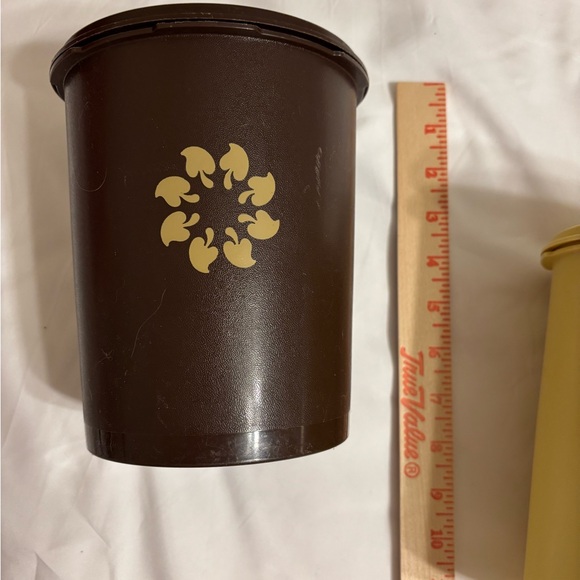 Tupperware Yellow and Brown Storage Bins - Picture 4 of 7